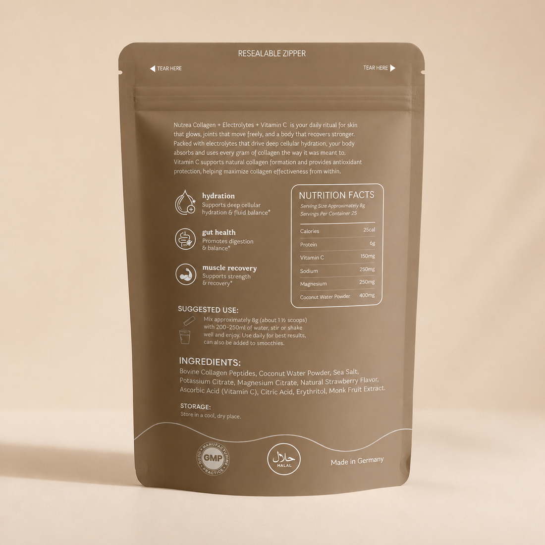 Nutrea collagen nutrition and ingredient information