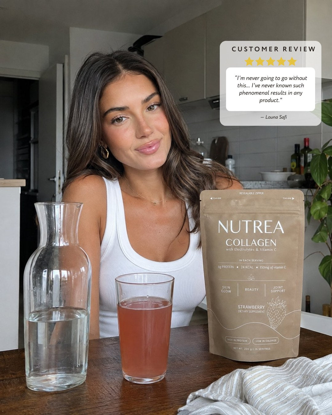 Nutrea Hydrolyzed Collagen Peptides — Strawberry Flavored