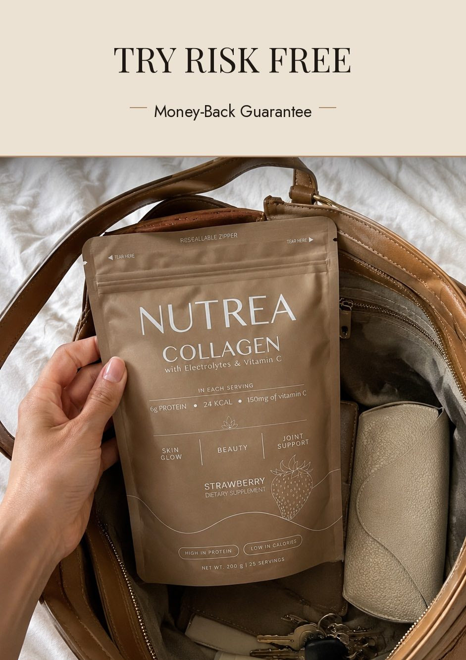 Nutrea Hydrolyzed Collagen Peptides — Strawberry Flavored